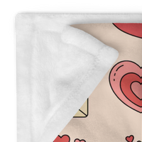Pink Romantic Icon Fleece Valentines Blanket
