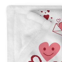 White Hearts Fleece Valentine Blankets