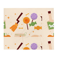 Orange Holiday Icon Halloween Blanket Fleece