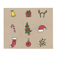 Light Brown Holiday Christmas Throw Blanket