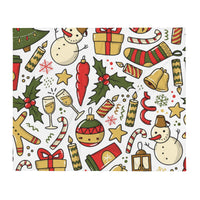 White Snowman Fluffy Christmas Blanket