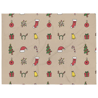 Light Brown Holiday Christmas Throw Blanket