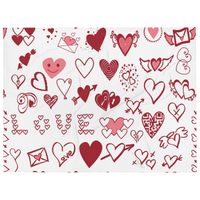 White Hearts Fleece Valentine Blankets