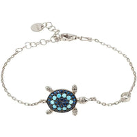 Turtle Turquoise Blue Bracelet Silver-0