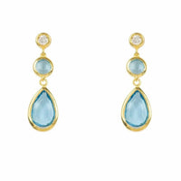 Tuscany Gemstone Drop Earring Gold Blue Topaz-0