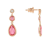 Tuscany Gemstone Drop Earring Rose Gold Pink Tourmaline-2