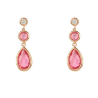 Tuscany Gemstone Drop Earring Rose Gold Pink Tourmaline-0