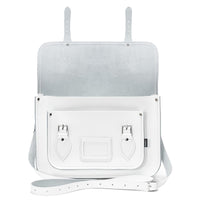 Handmade Leather Satchel - White-4