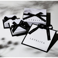 Black ribbon gift boxes for teardrop pearl earrings