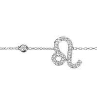 Silver Leo zodiac charm bracelet with sparkling β charm detail