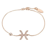 Pisces zodiac bracelet in rosegold tone with starfish charm