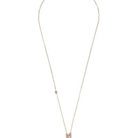 Rose gold Capricorn charm pendant necklace, full length with thin chain