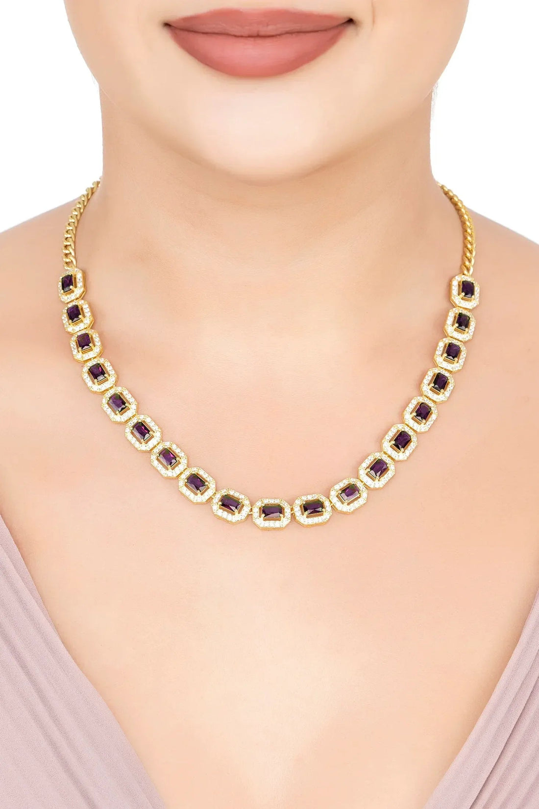 Whistledown Ruby Gemstone Necklace Gold-2