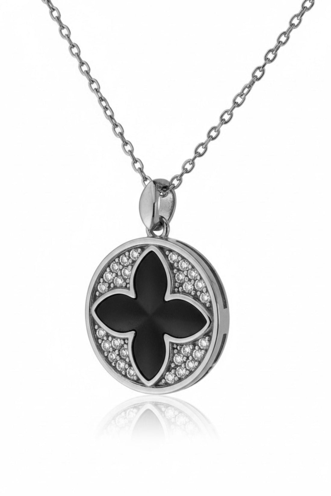 Florentine Clover Necklace Silver-3