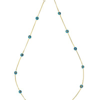 Evil Eye Blue Enamel Choker Necklace Gold-2