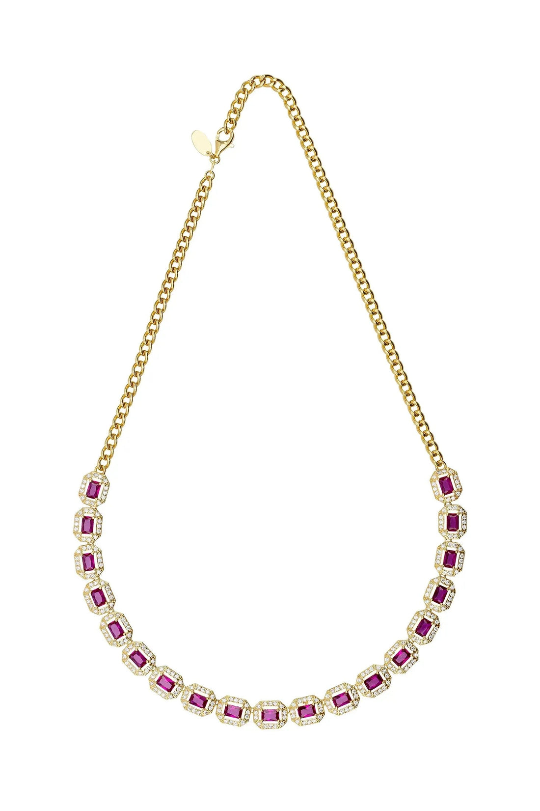Whistledown Ruby Gemstone Necklace Gold-3