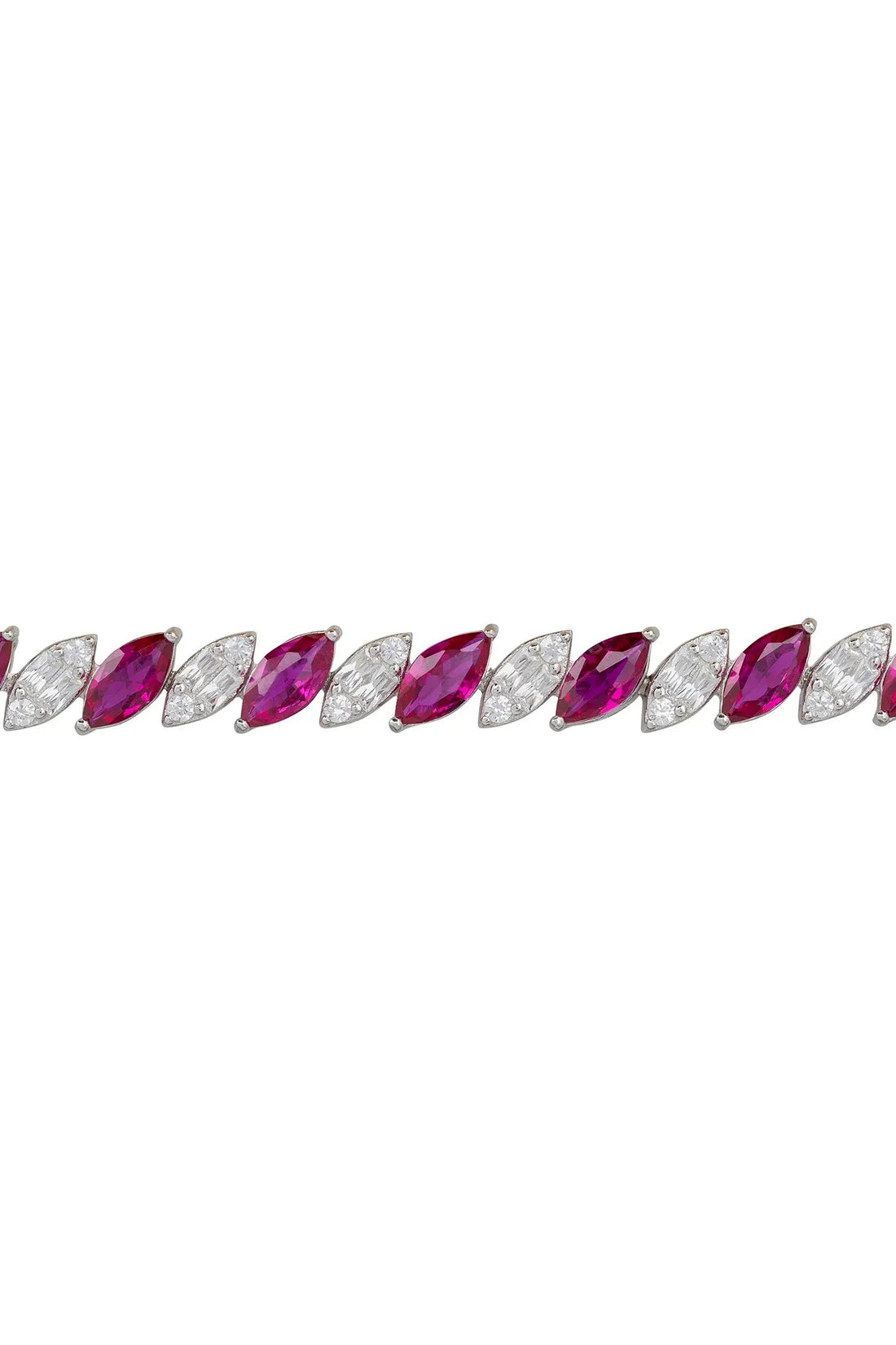 Viscountess Tennis Bracelet Ruby Silver-2