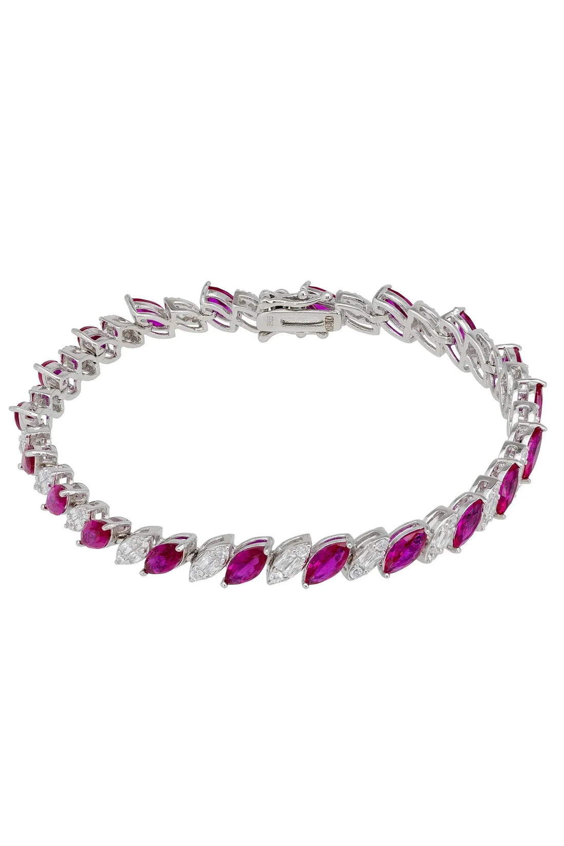 Viscountess Tennis Bracelet Ruby Silver-0