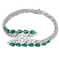 Baroness Tennis Bracelet Emerald Silver-0
