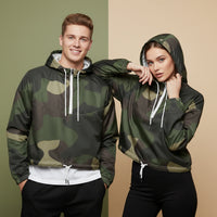 Windbreaker Camo Jacket | Women's Cropped Pullover Hooded Jacket