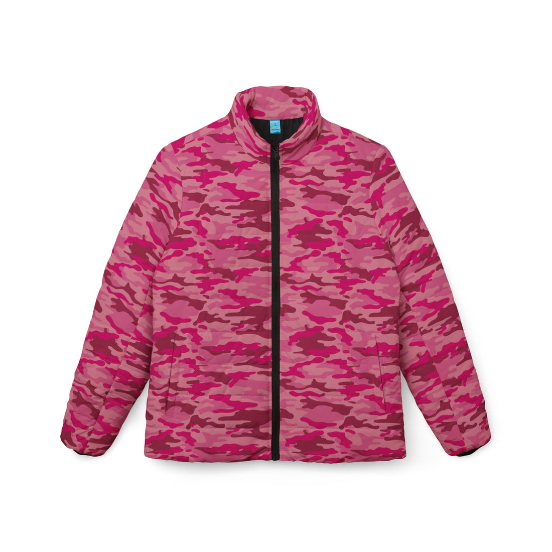 Pink Coat Puffer | Edgy Pink Camouflage Winter Jacket