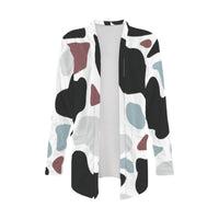 Cow Print Cardigan | Multicolor Color Block Animal Pattern Sweater