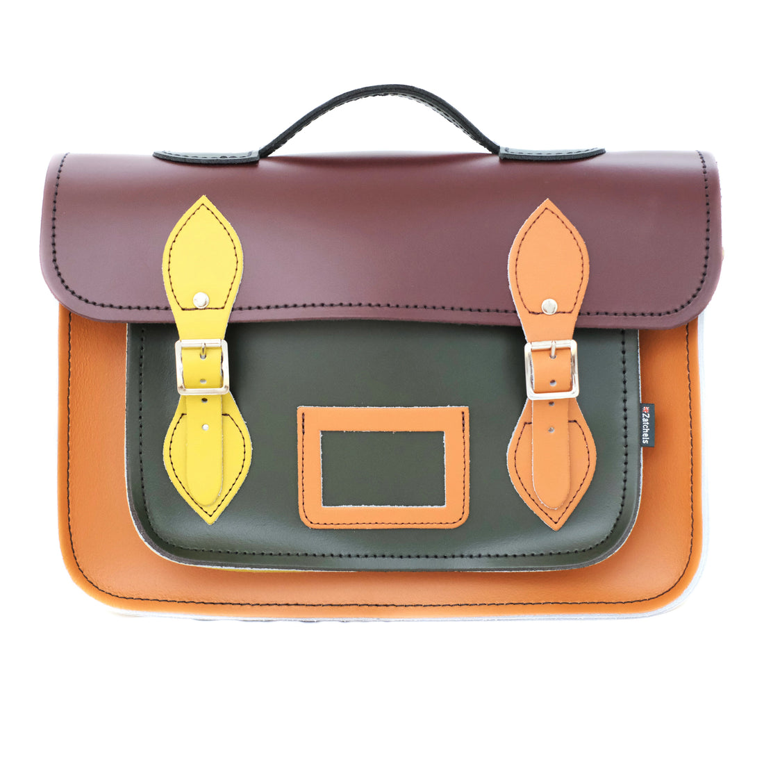 Handmade Leather Satchel - Autumnal Kaleidoscope-0
