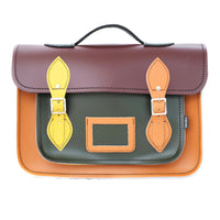 Handmade Leather Satchel - Autumnal Kaleidoscope-0