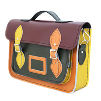 Handmade Leather Satchel - Autumnal Kaleidoscope-2