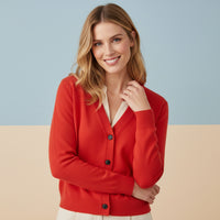 Shop Red Cardigan | Unisex Aesthetic Luxury Jacquard Knit