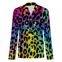 Leopard Print Cardigan Womens Neon Lightweight V Neck Sweater