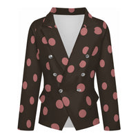 Brown Polka Dot Blazer Women's Casual Jacket