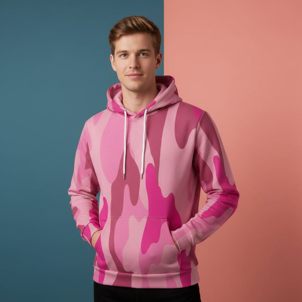 Pink Camo Hoodie | Unisex Streetwear Pullover