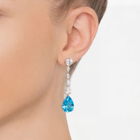 Bardot Blue Topaz Drop Earrings Silver-1