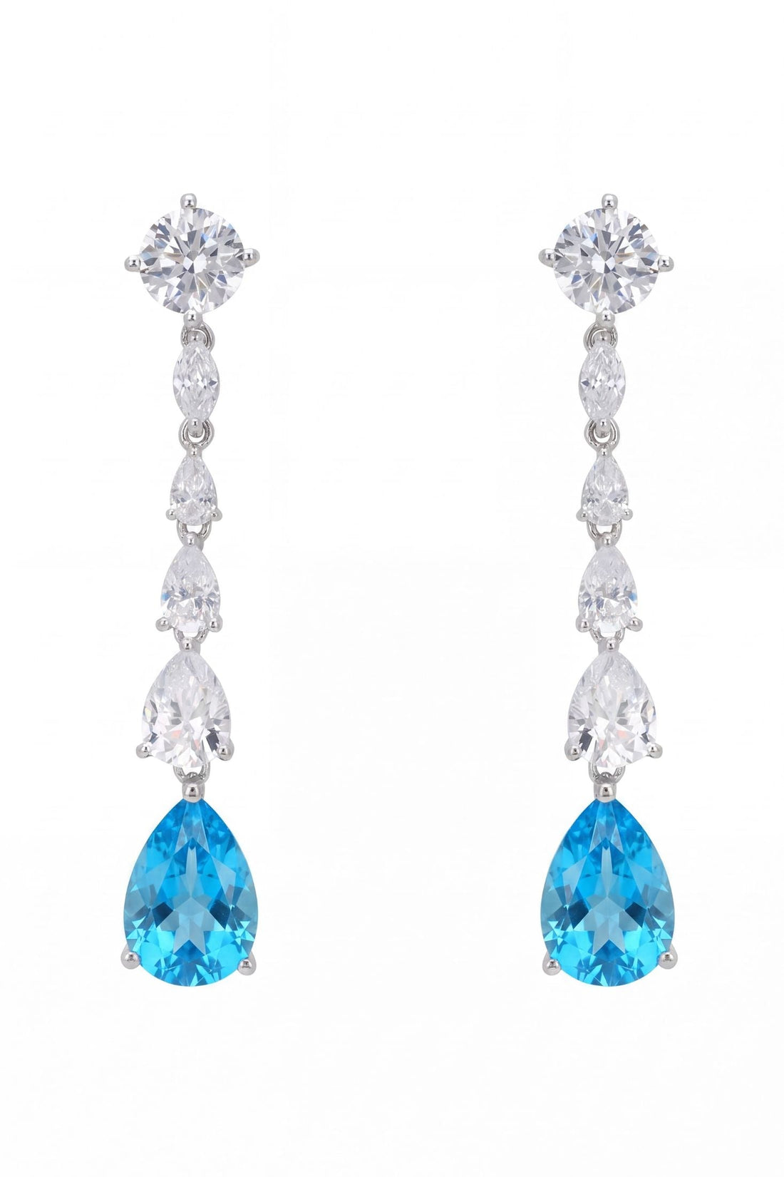 Bardot Blue Topaz Drop Earrings Silver-0