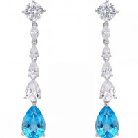 Bardot Blue Topaz Drop Earrings Silver-0