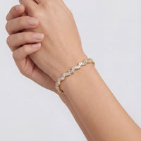 Baguette Ice Cuff Bangle Gold White-1