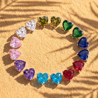 Multicolor heart-shaped gemstone stones arranged in a circle