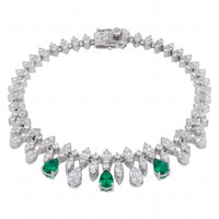 Duchess Emerald Tennis Bracelet Silver-0