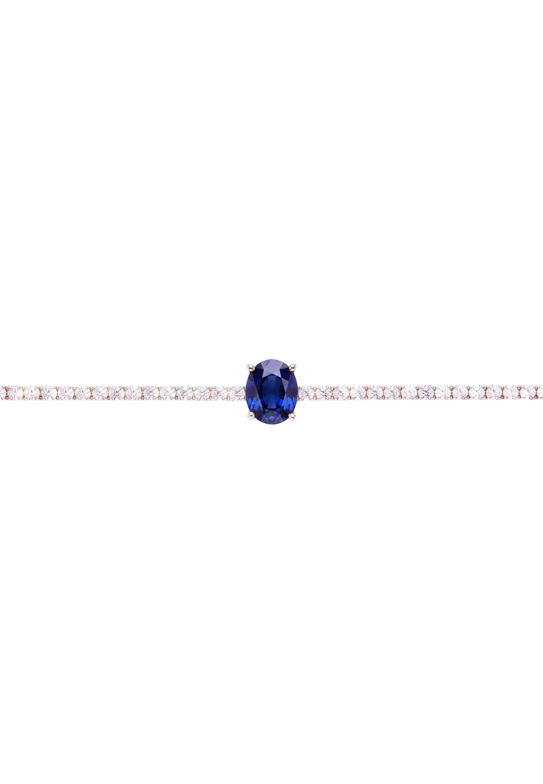 Garbo oval sapphire tennis bracelet in silver