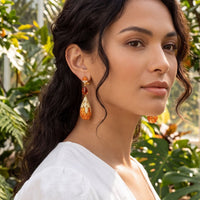 Carmen Fire Opal Drop Earrings Gold-2
