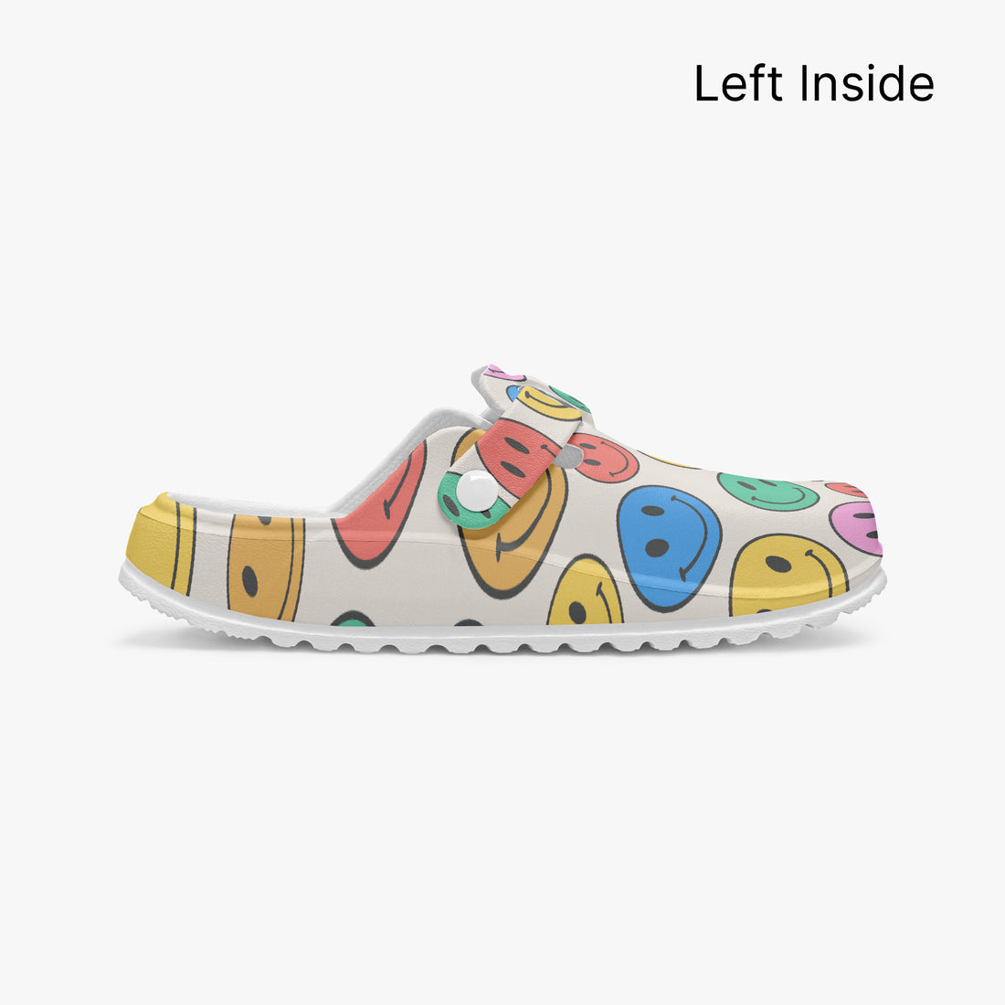 Smiley Face Funky Clogs For Women Multi Coloured Work Shoes
