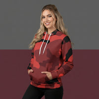 Crimson Red Camo Hoodie | Unisex Streetwear Pullover