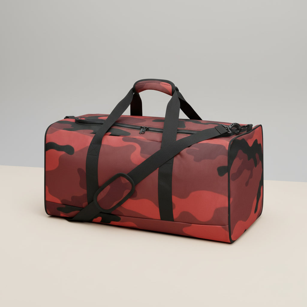 Camo Duffle Bag | Red Large Mens Travel & Gym Bag