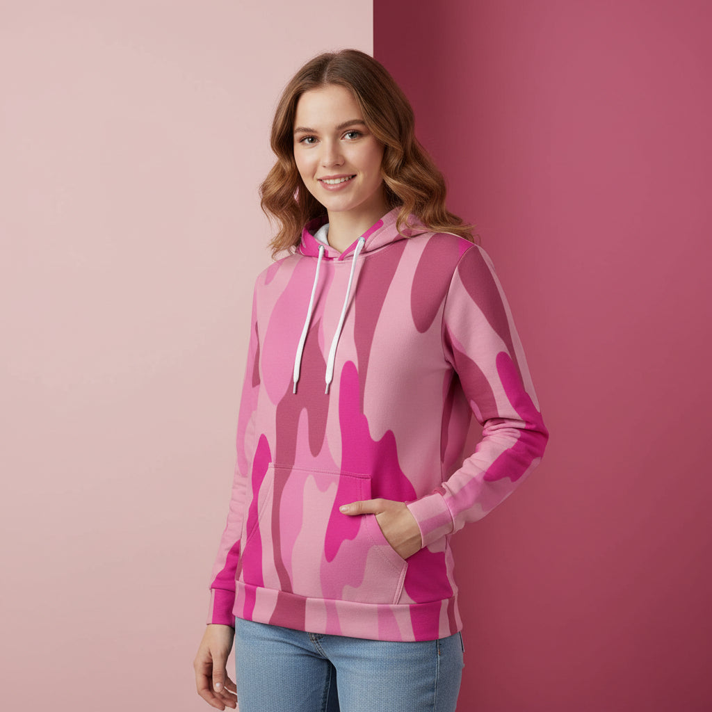 Pink Camo Hoodie | Unisex Streetwear Pullover