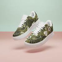 Olive Floral Sneakers | Floral Patterned Shoes