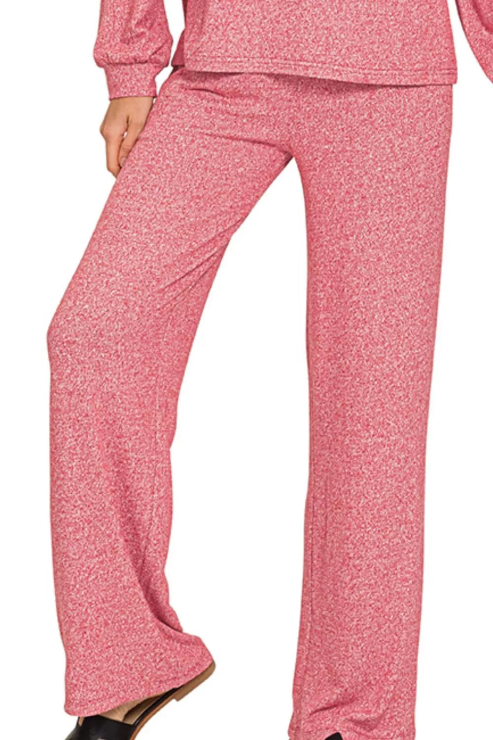 Women’s DK red melange wide-leg lounge pants