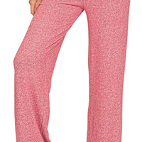 Women’s DK red melange wide-leg lounge pants