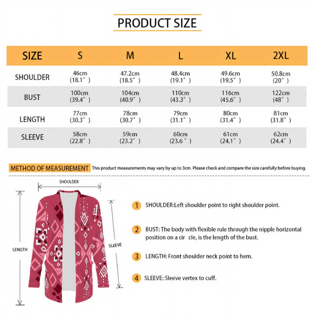 Aztec Print Cardigan | Cherry Red Tribal Patterned Sweater