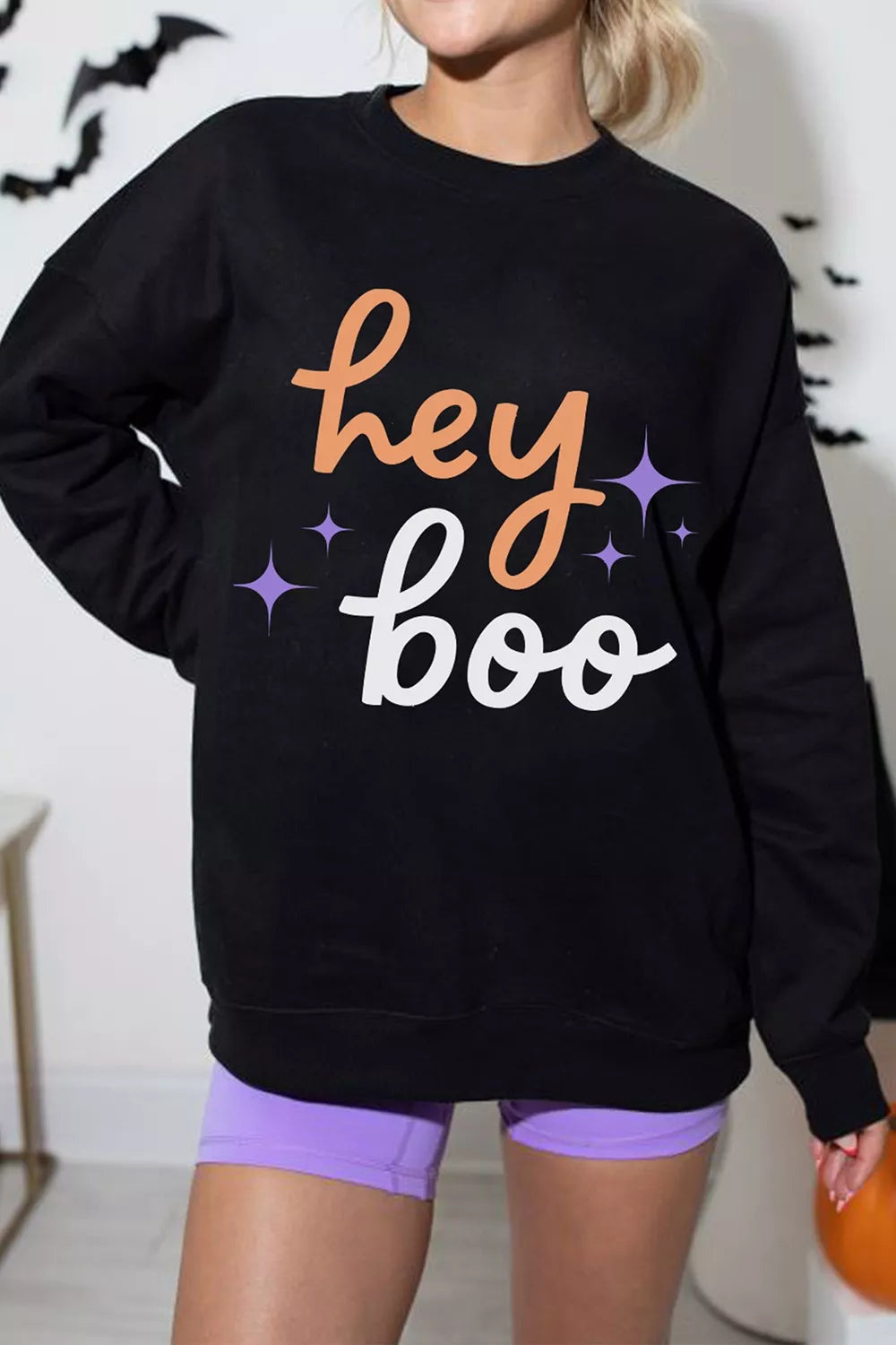 Black Halloween sweatshirt with &